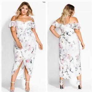 City Chic Women's  Heartbreaker Floral Maxi Dress Ivory  Size 24 with tags